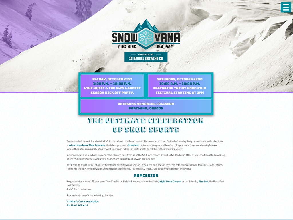 Snowvana.com Website Design & Development