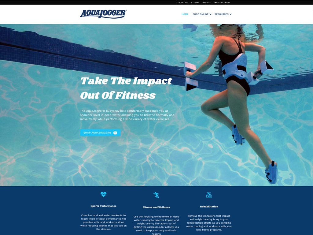 AquaJogger Website Screenshot