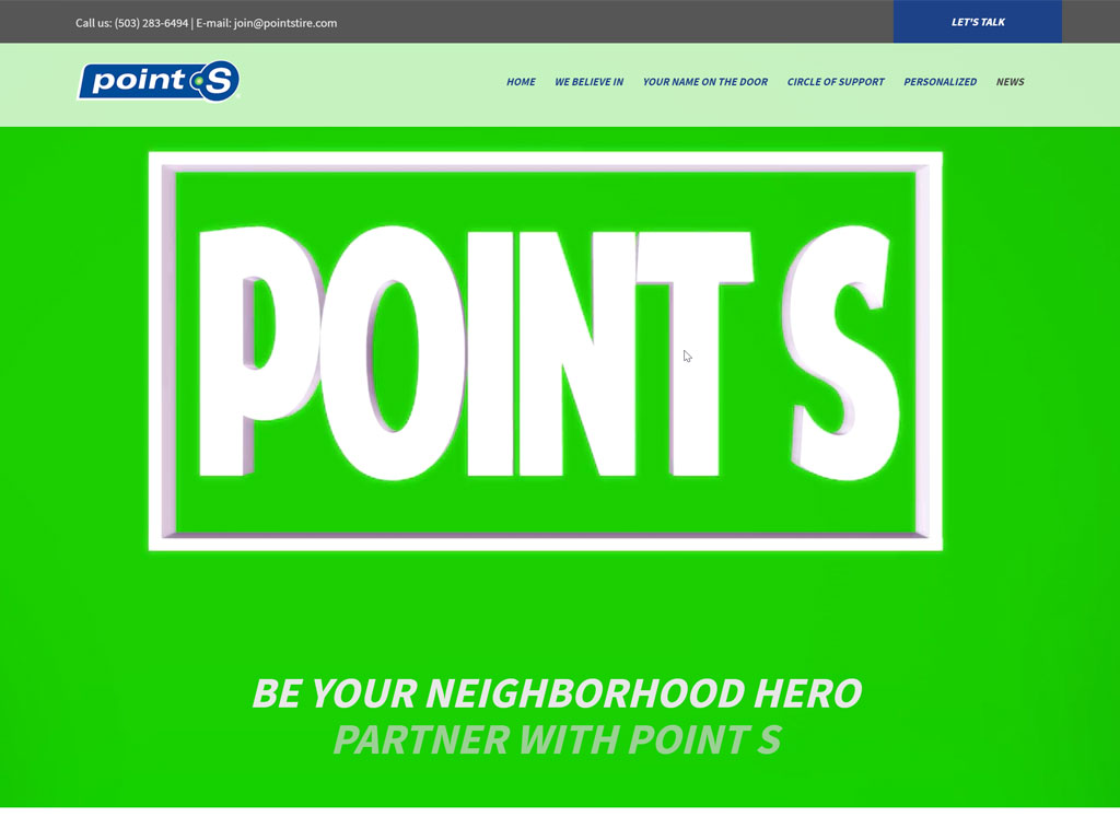 Join Point S Tire Website Development