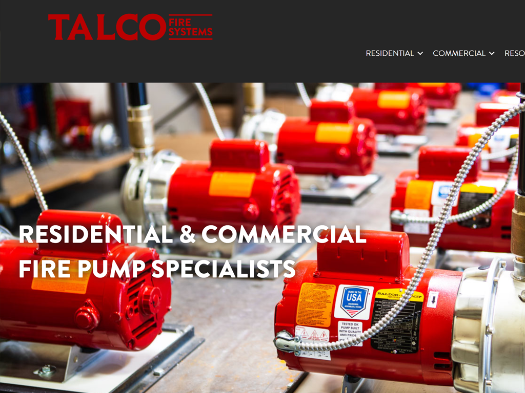 Talco Fire Systems Website Design Thumbnail