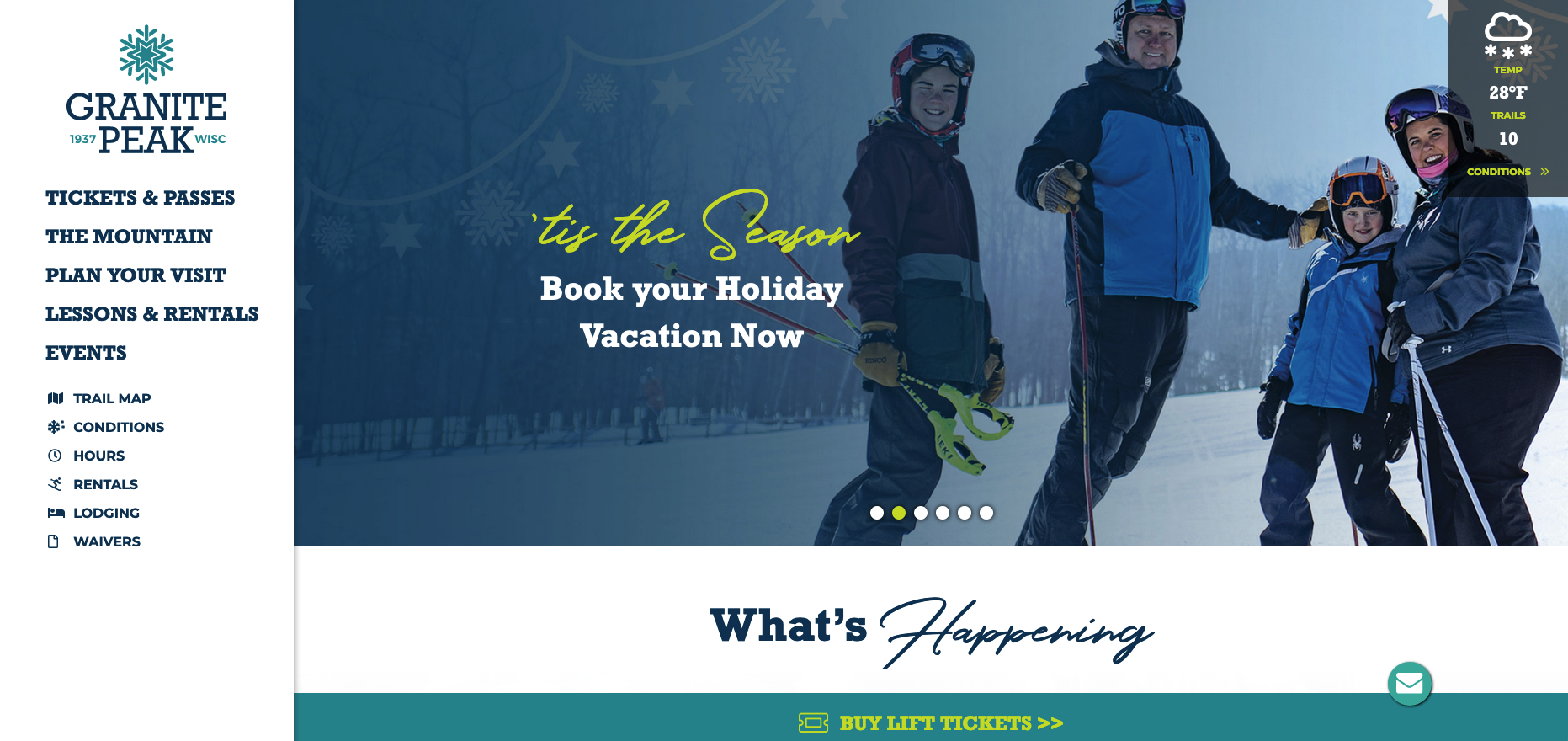 Granite Peak Ski Area Website Home Page Design